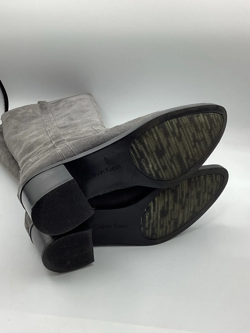 Calvin Klein Haydee Women's Tall Suede Boots in Dark Gray